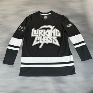 Lurking Class Sz M Sketchy Thrash Black Hockey Jersey Black Graphic HTF